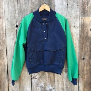 VTG Frostline Kit Henley Windbreaker Top Raglan Sleeve Color Block, Small